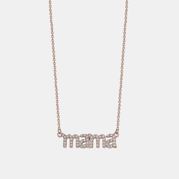 Diamond MAMA Necklace For Sale