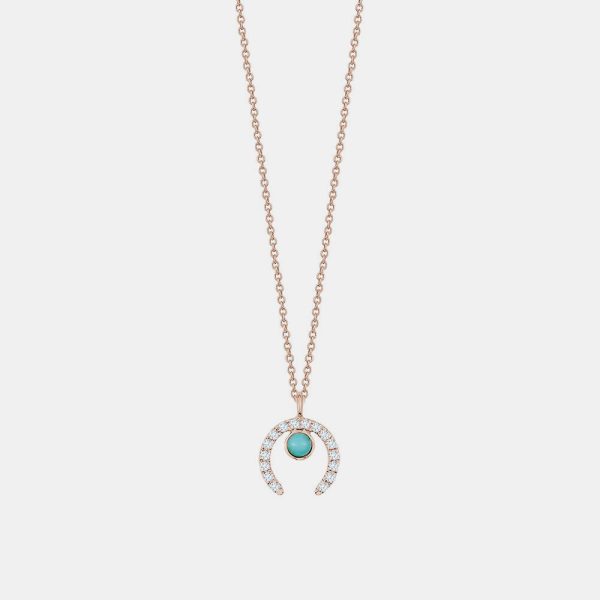 Diamond Horseshoe Necklace on Sale