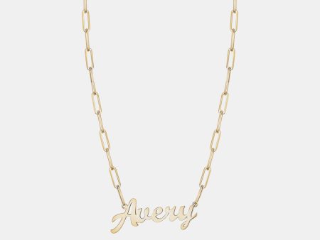 Custom Cursive Paperclip Chain Name Necklace For Discount