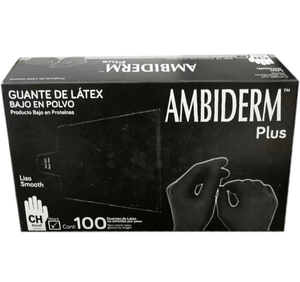 Guantes Negros de Latex para Alimentos Ambiderm Caja 100 Piezas Discount