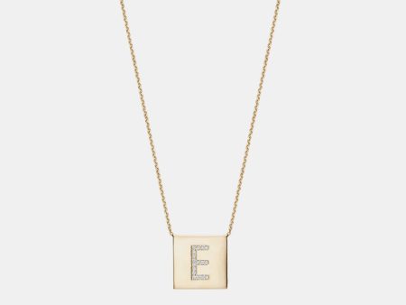 Square Diamond Initial Pendant Necklace Online Hot Sale