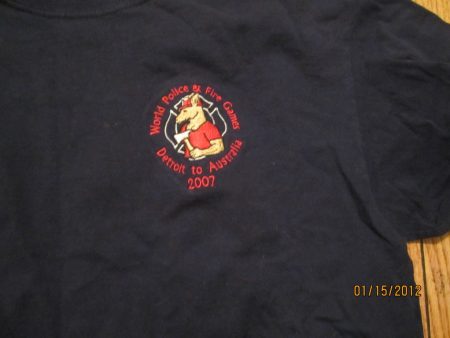 2007 Police & Fire Games Australia T Shirt Large Detroit Team Online now