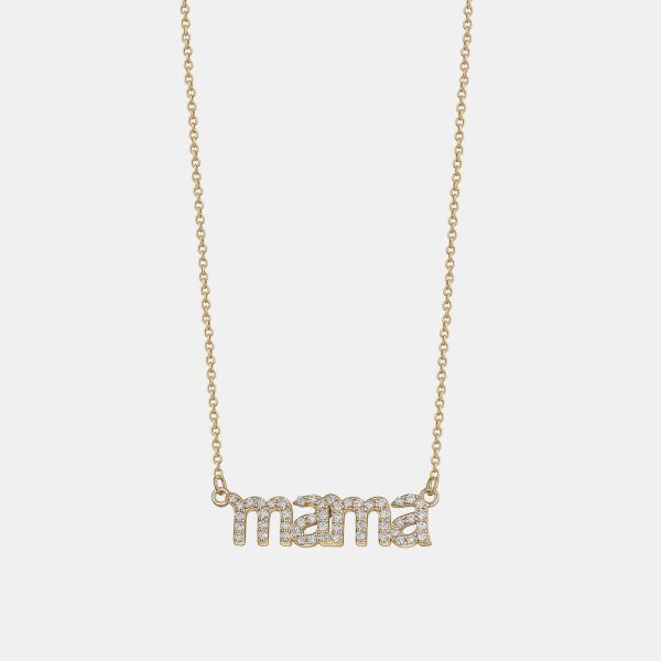 Diamond MAMA Necklace For Sale