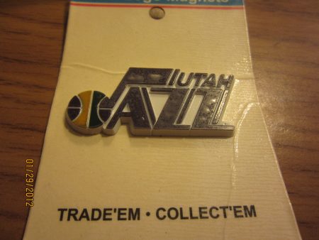 1990 s Utah Jazz Old Logo Magnet Mint On Card For Sale