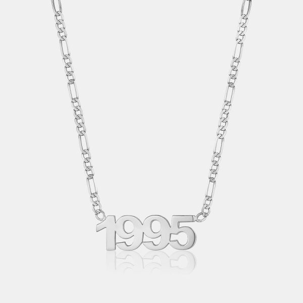 Custom Date Figaro Chain Necklace For Cheap