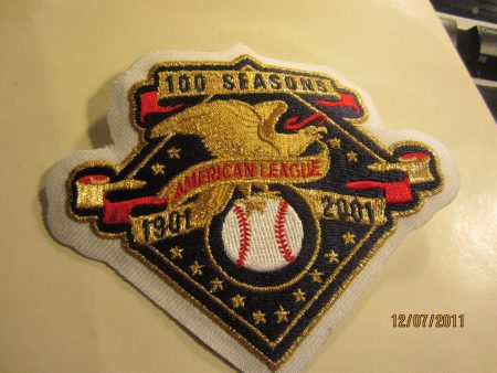 American League 100 Seasons Sleeve Patch 2001 Fashion