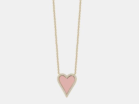 Diamond Pink Pointy Heart Necklace Fashion