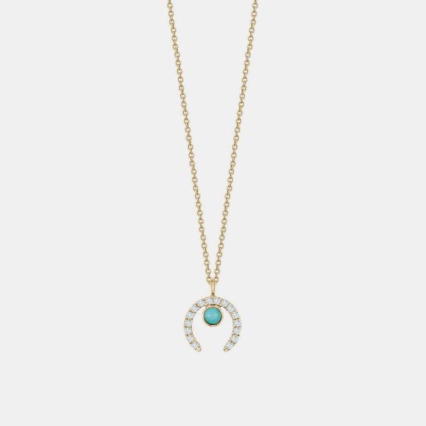 Diamond Horseshoe Necklace on Sale