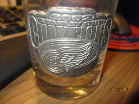 Detroit Red Wings 2002 Stanley Cup Champs Glass W Metal Logo Online Sale