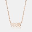 Custom Date Figaro Chain Necklace For Cheap