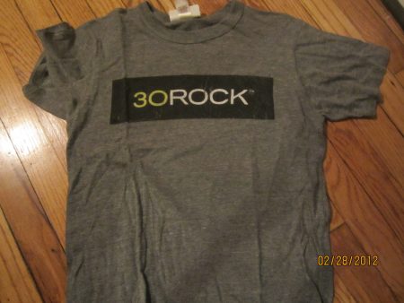 30 Rock Logo Grey Vintage Fit T Shirt Medium For Sale