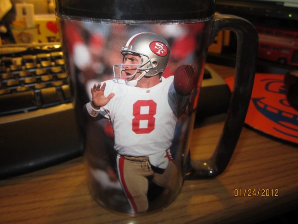 San Francisco 49ers Vintage Steve Young Tall Plastic Mug Thermos Sale