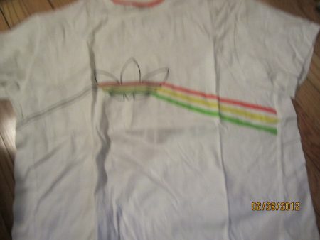 Adidas Multi Color Logo White Shirt XXL on Sale