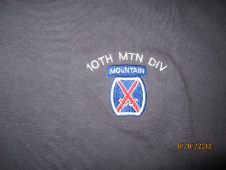 10th Mountain Division Embroidered Logo Grey T Shirt XXL Online Hot Sale