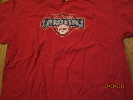 St Louis Cardinals Since 1892 Logo Red T Shirt XL Cheap