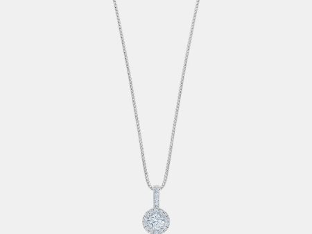 Diamond Halo Pendant Necklace Online Sale